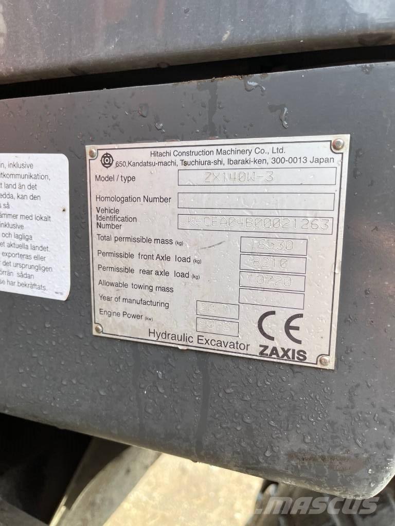 Hitachi ZX140W-3 Колесни екскаватори