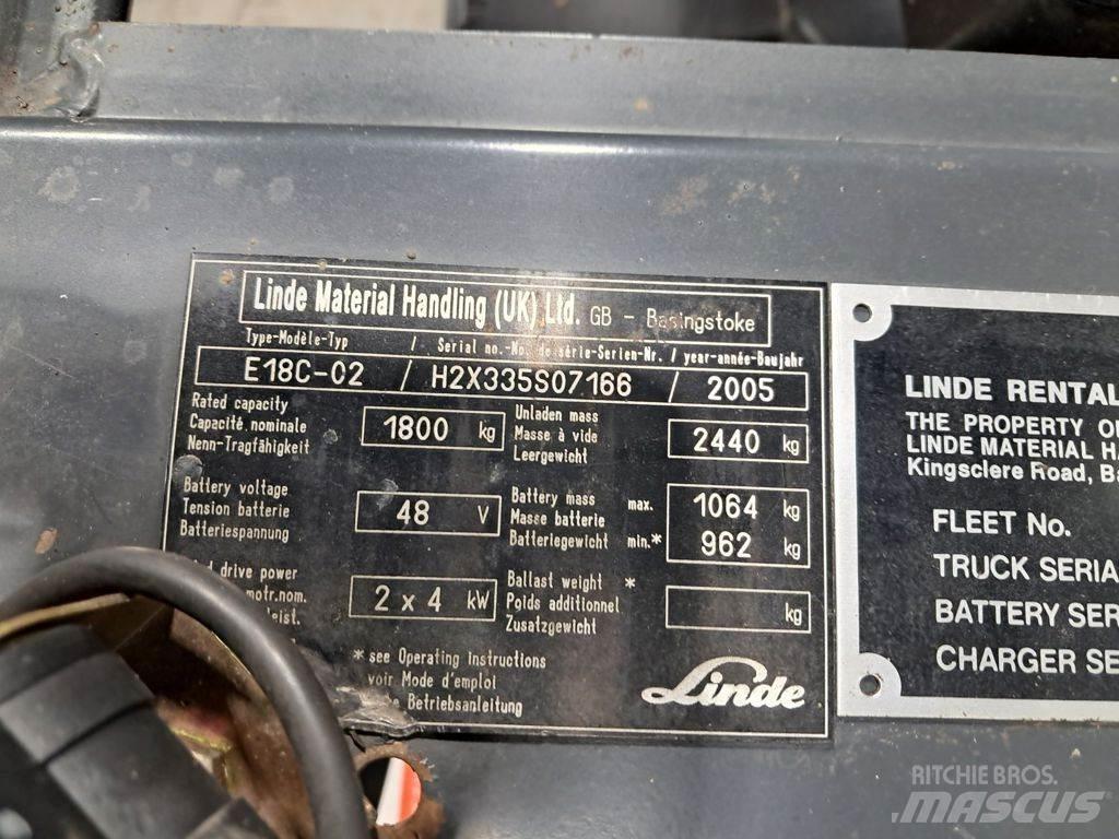 Linde E18C-02 Електрически вилични кари-повдигачи