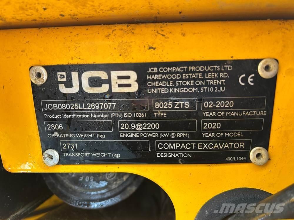JCB 8025 Мини екскаватори < 7 т