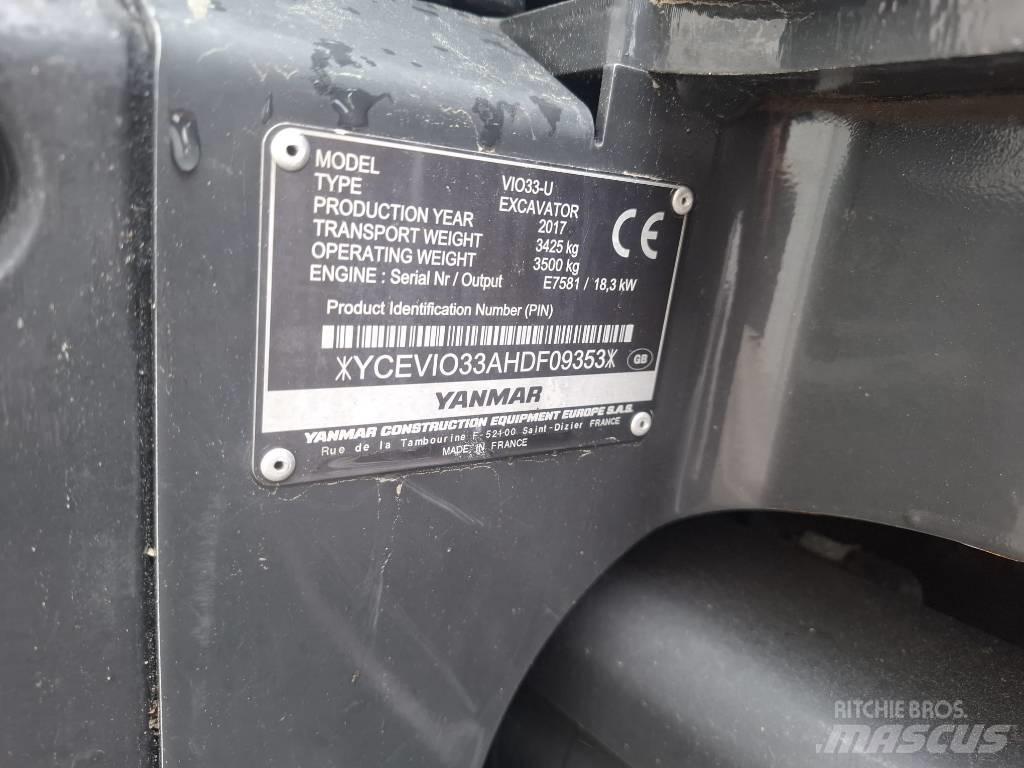 Yanmar Vio 33 U Мини екскаватори < 7 т