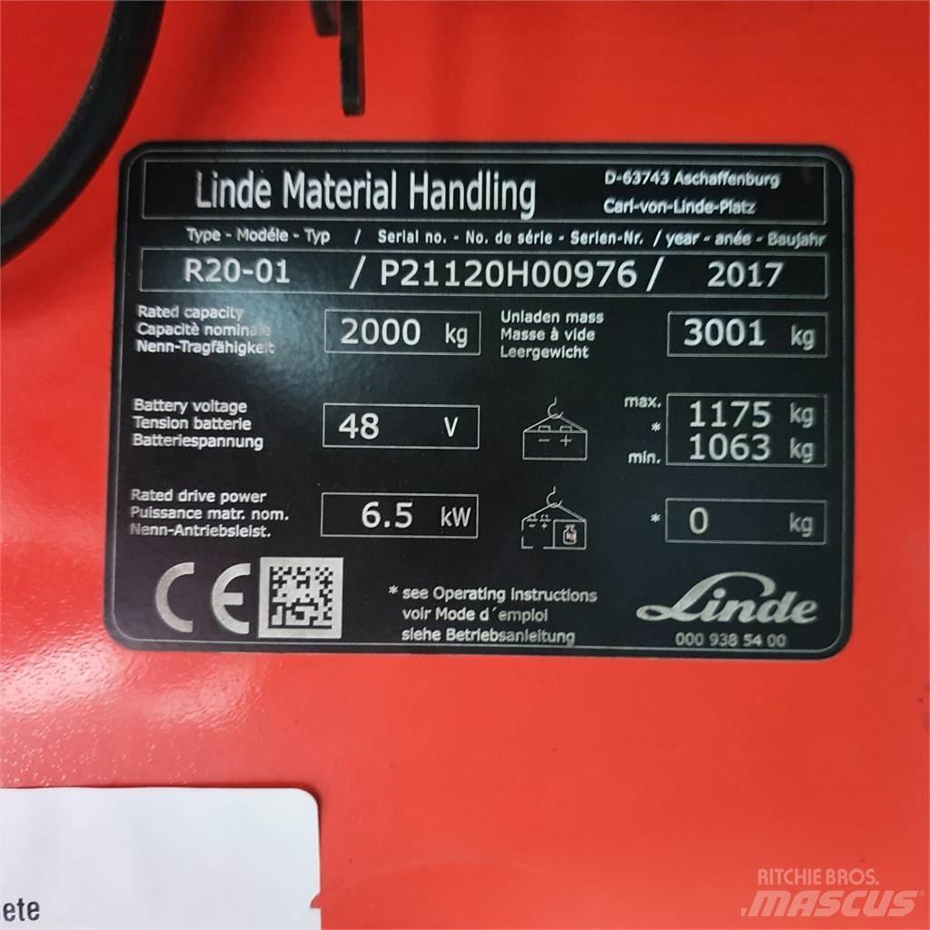 Linde R20 Ретрак/ Високоповдигач с изместване на вилката напред