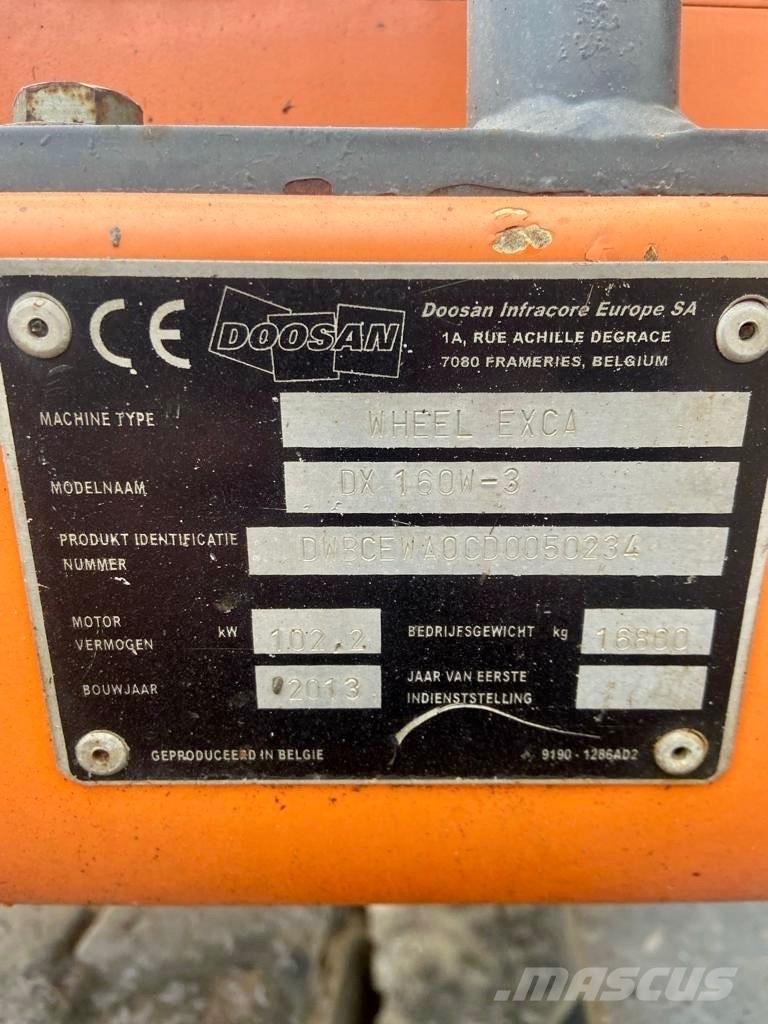 Doosan DX 160 W-3 Колесни екскаватори
