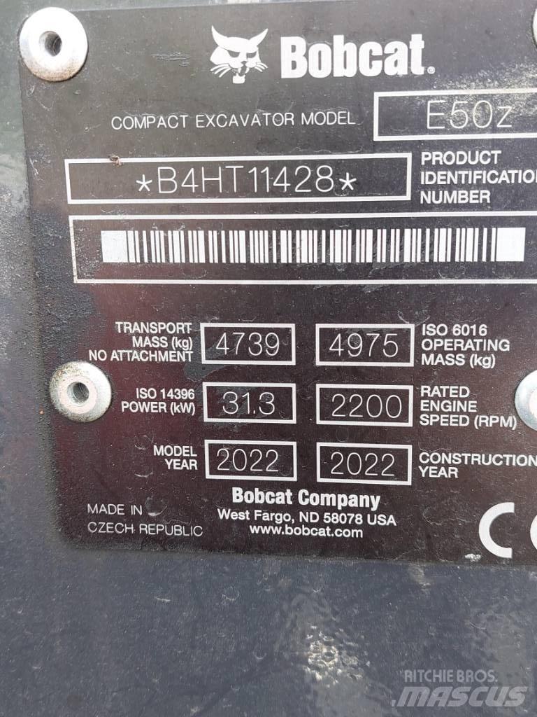 Bobcat E50z Мини екскаватори < 7 т