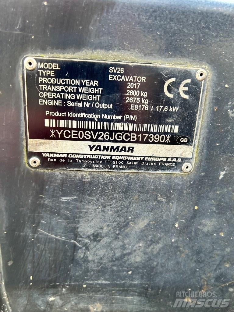 Yanmar SV 26 Мини екскаватори < 7 т