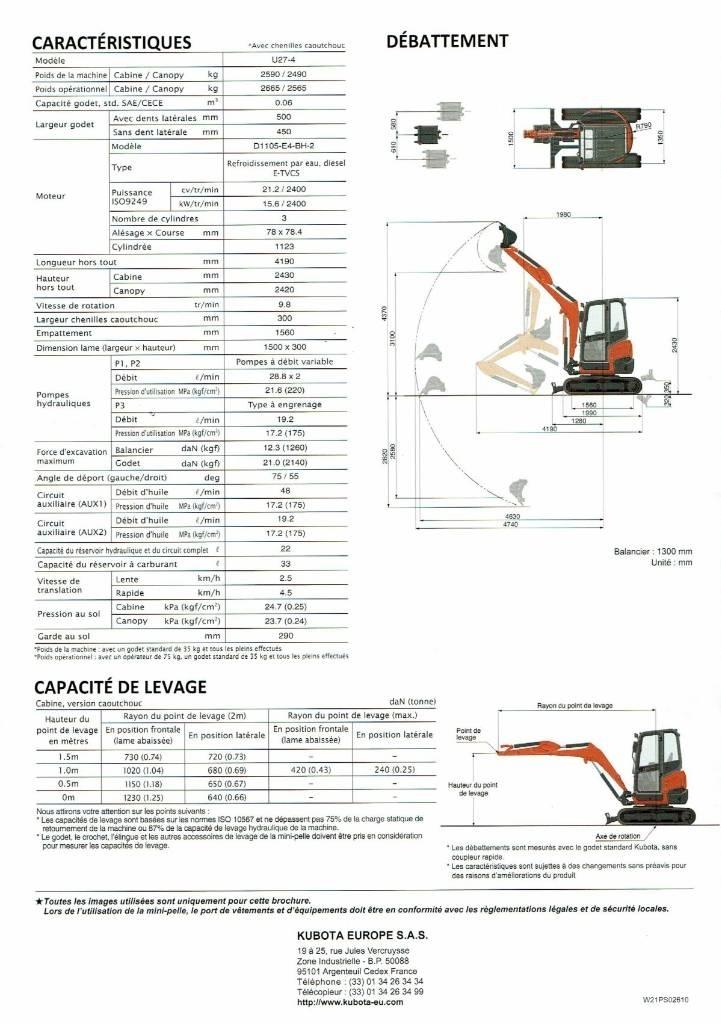 Kubota U 27-4 Мини екскаватори < 7 т