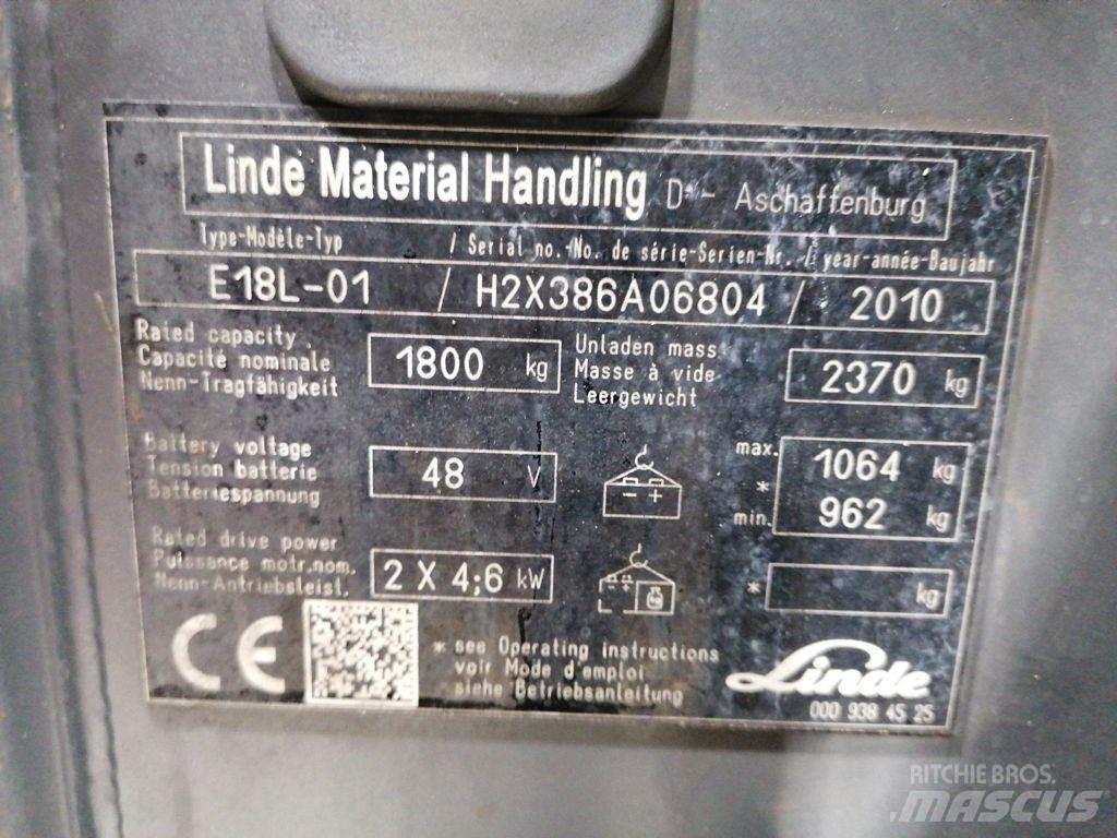Linde E18L-01 Електрически вилични кари-повдигачи