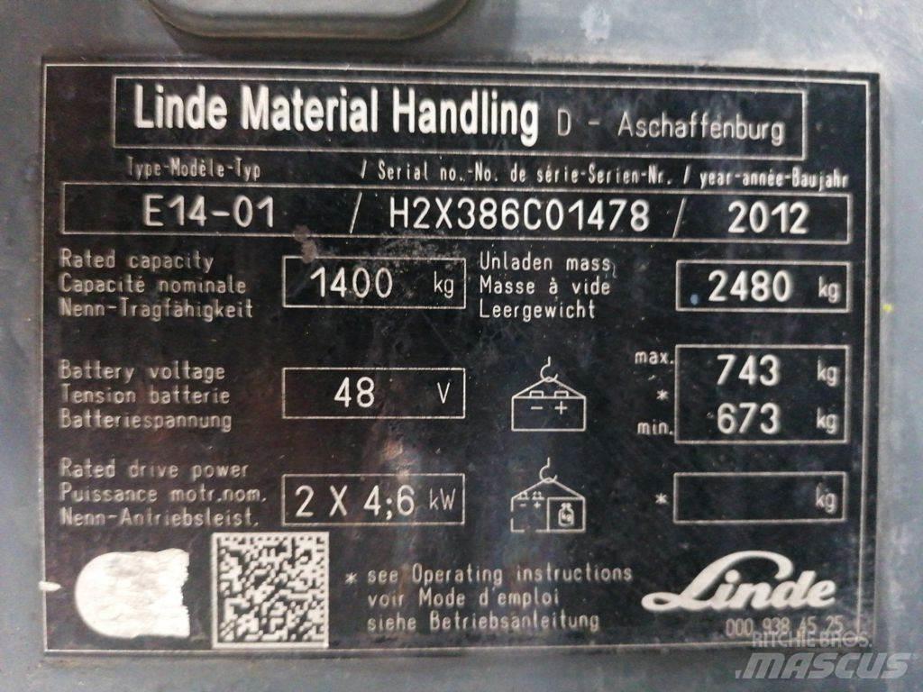 Linde E14-01 Електрически вилични кари-повдигачи