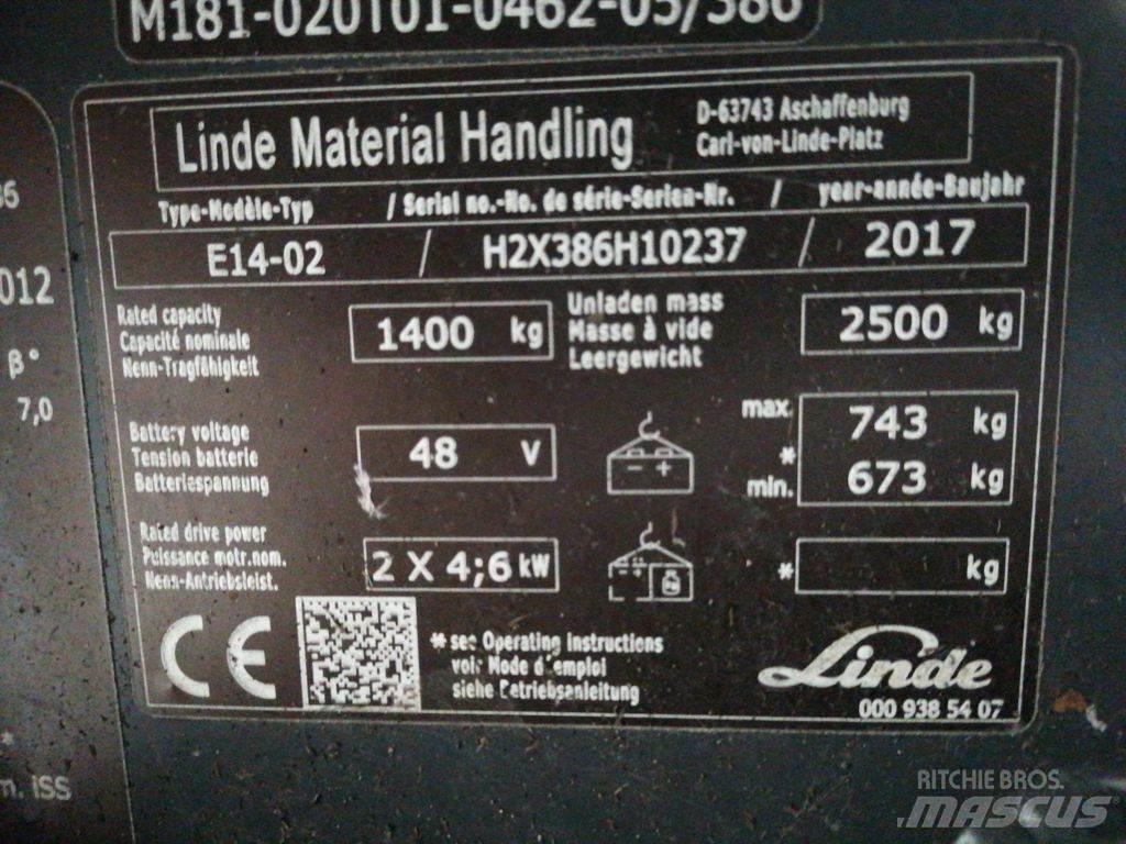 Linde E14-02 Електрически вилични кари-повдигачи