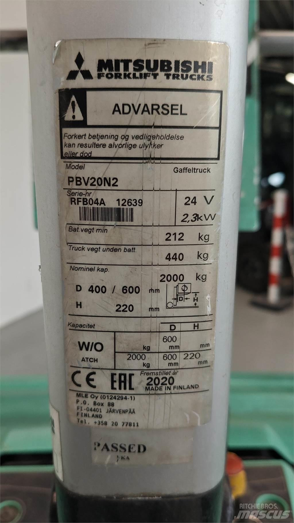 Mitsubishi PBV20N2 Вилични кари-повдигачи - други