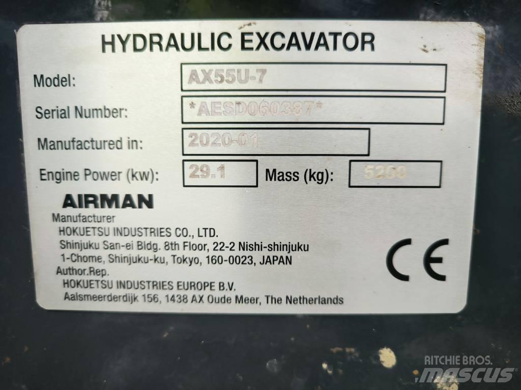 Airman AX55u Мини екскаватори < 7 т