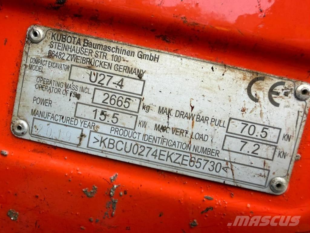 Kubota U 27-4 Мини екскаватори < 7 т