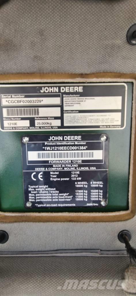 John Deere 1210 E Форуардери