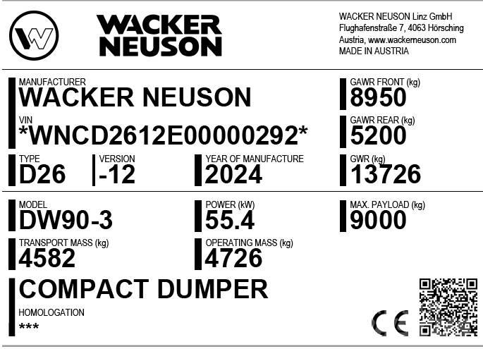 Wacker Neuson DW90-3 Странични самосвали