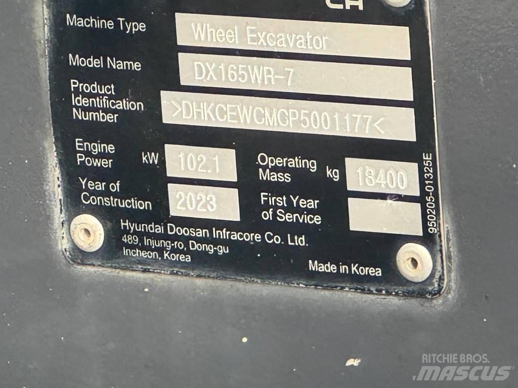 Doosan DX165WR-7 Колесни екскаватори
