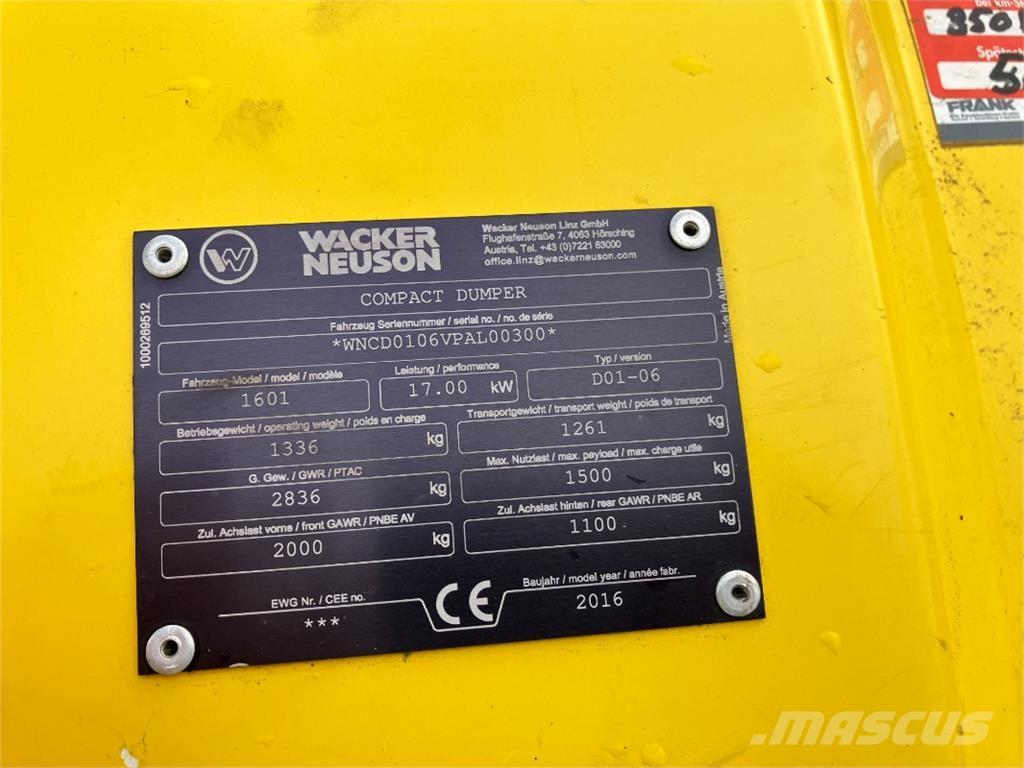 Wacker Neuson 1601 Странични самосвали