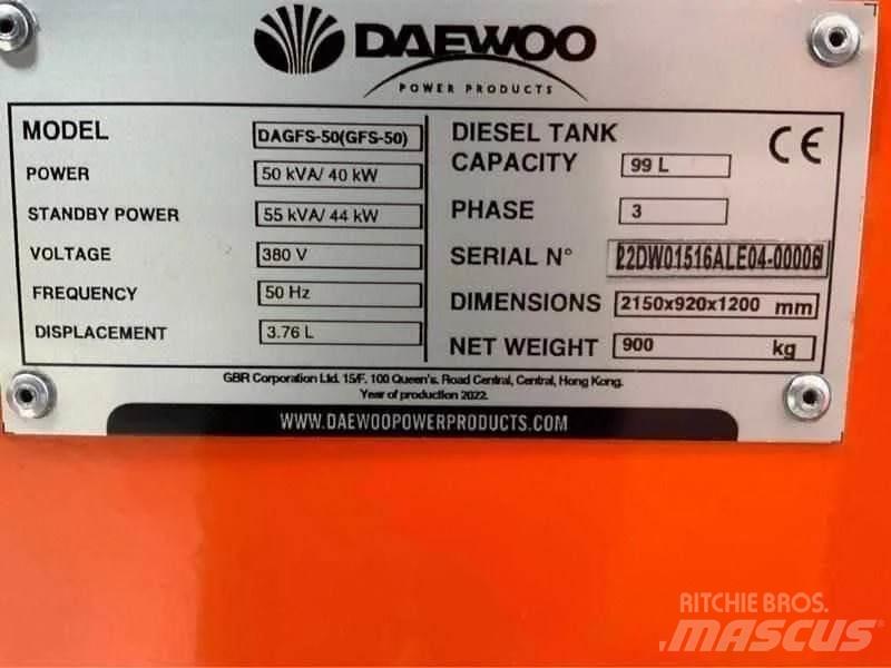 Daewoo DAGFS-50 Дизелови генератори
