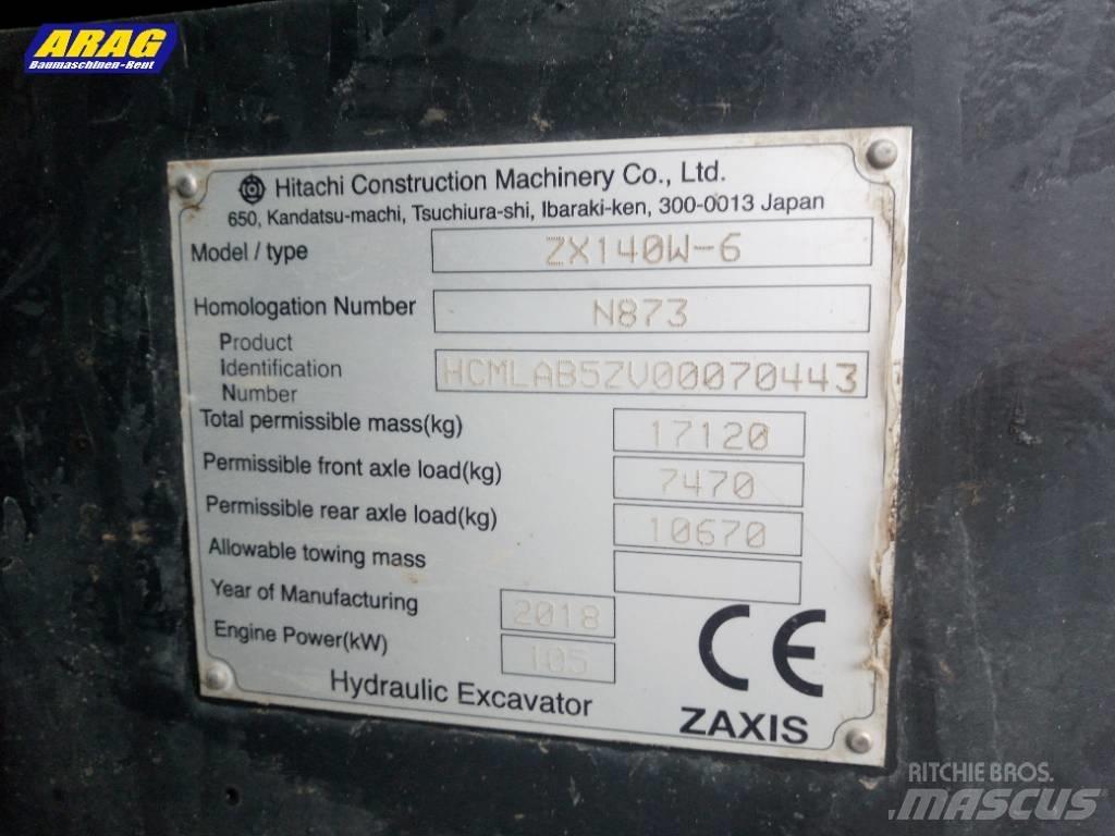 Hitachi ZX 140 W-6 Колесни екскаватори