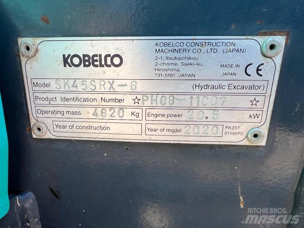 Kobelco SK 45 SRX-6 Мини екскаватори < 7 т