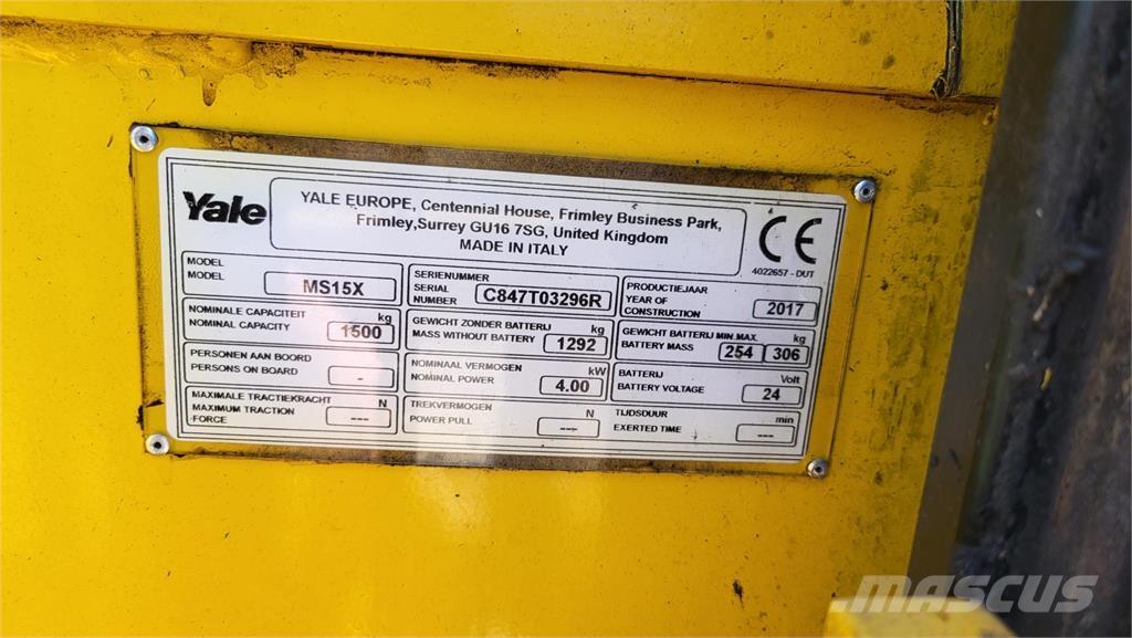 Yale MS15X 2017 Самоходни товарачи