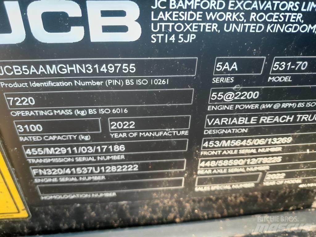 JCB 531-70 Телескопични товарачи за селското стопанство