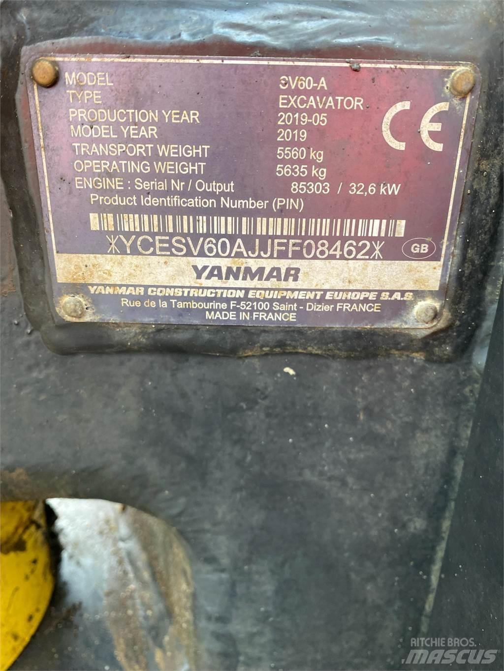 Yanmar SV60 Мини екскаватори < 7 т
