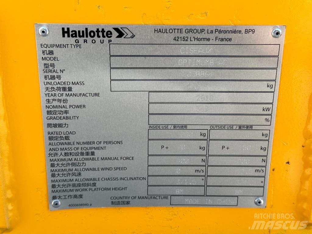 Haulotte OPTIMUM 8 Ножични работни платформи
