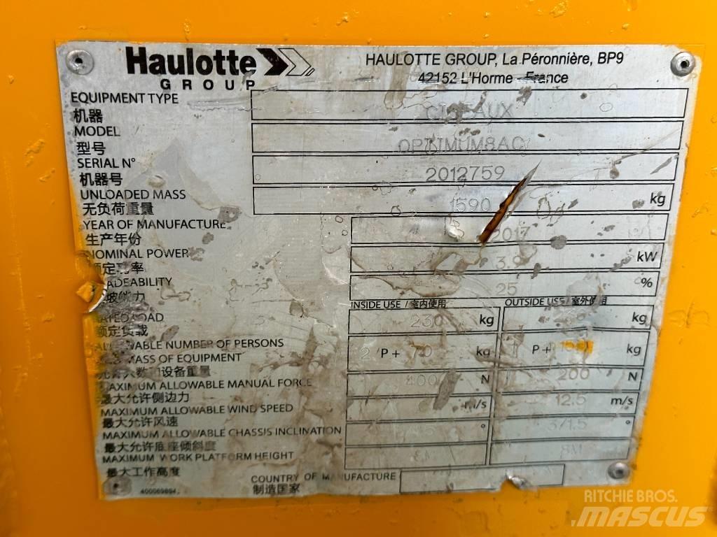 Haulotte OPTIMUM 8 Ножични работни платформи