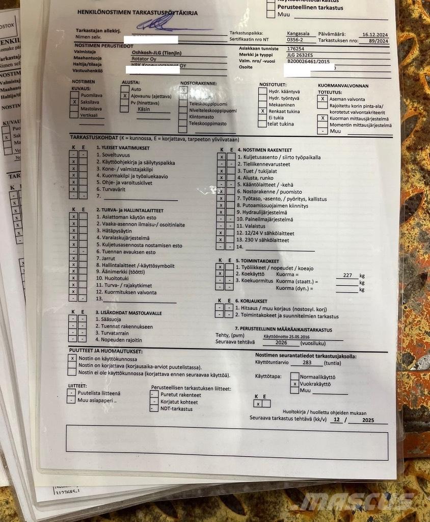 JLG 2630 ES Ножични работни платформи