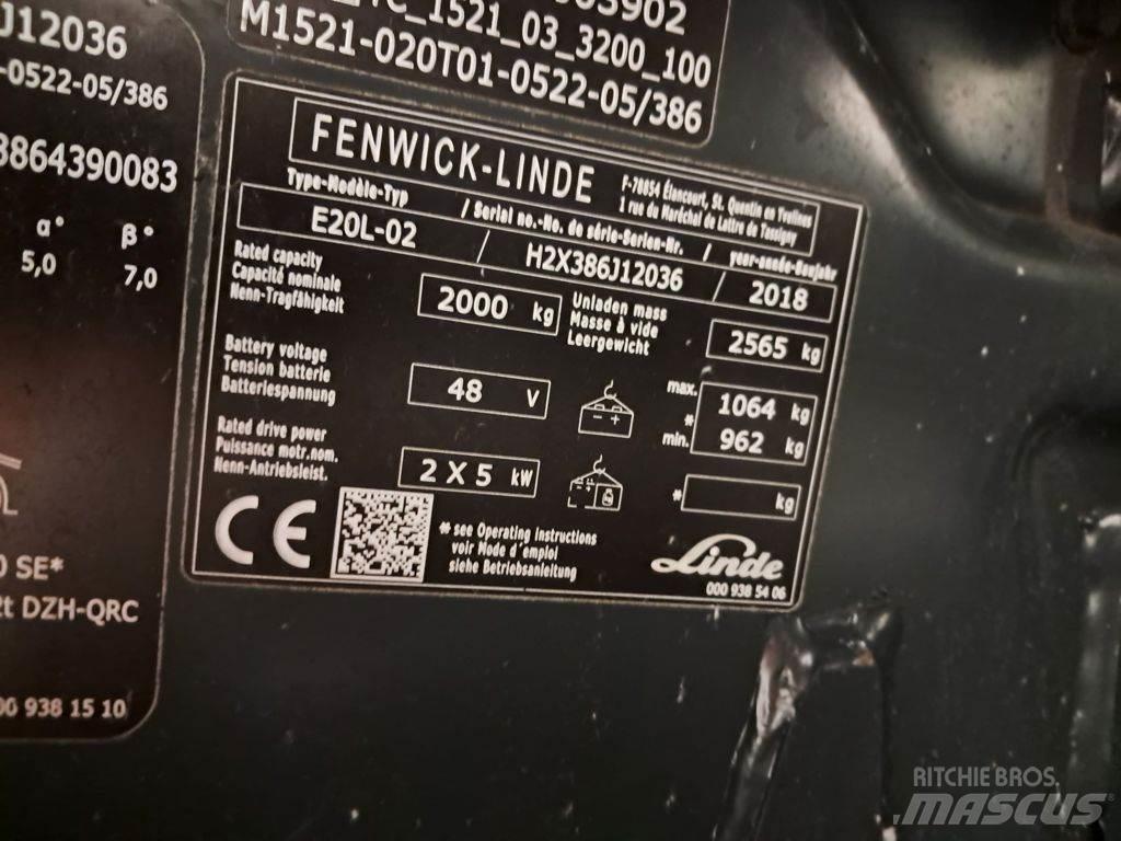 Linde E20L-02 Електрически вилични кари-повдигачи