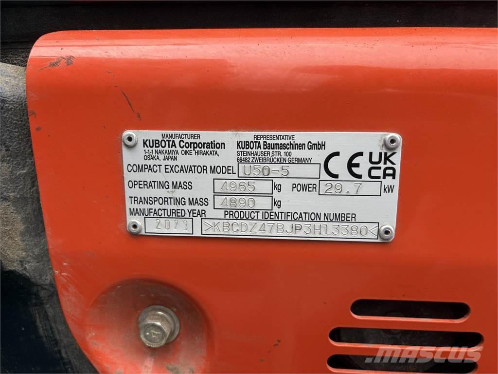 Kubota U50-5 Мини екскаватори < 7 т