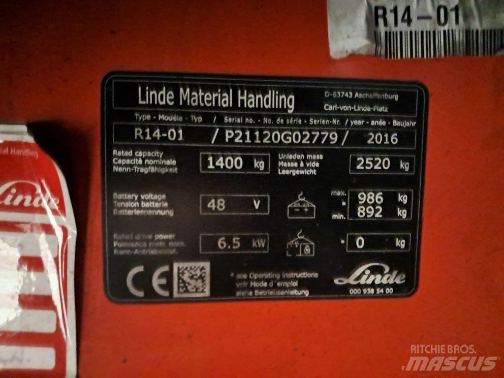 Linde R14-01 Ретрак/ Високоповдигач с изместване на вилката напред
