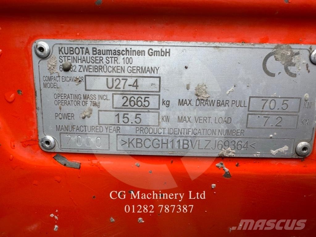 Kubota U 27-4 Мини екскаватори < 7 т