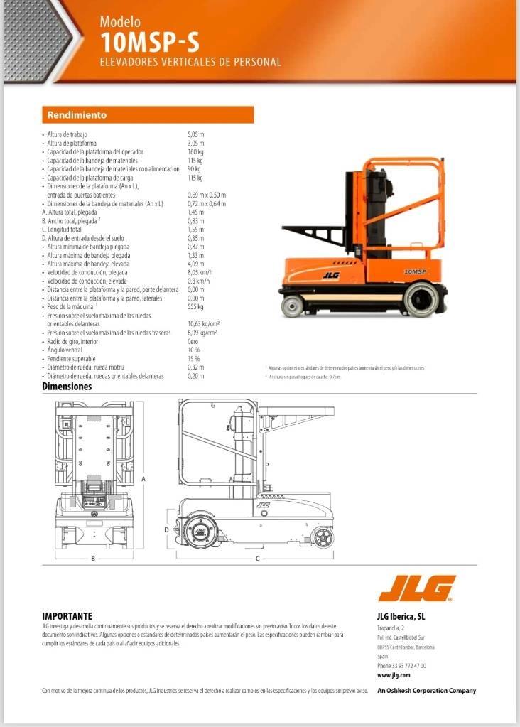 JLG 10 MSP Вертикални мачтови повдигачи
