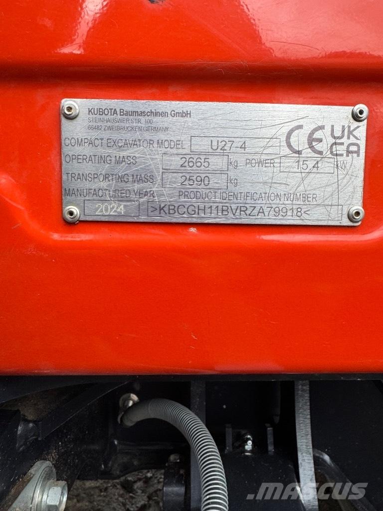Kubota U 27-4 Мини екскаватори < 7 т