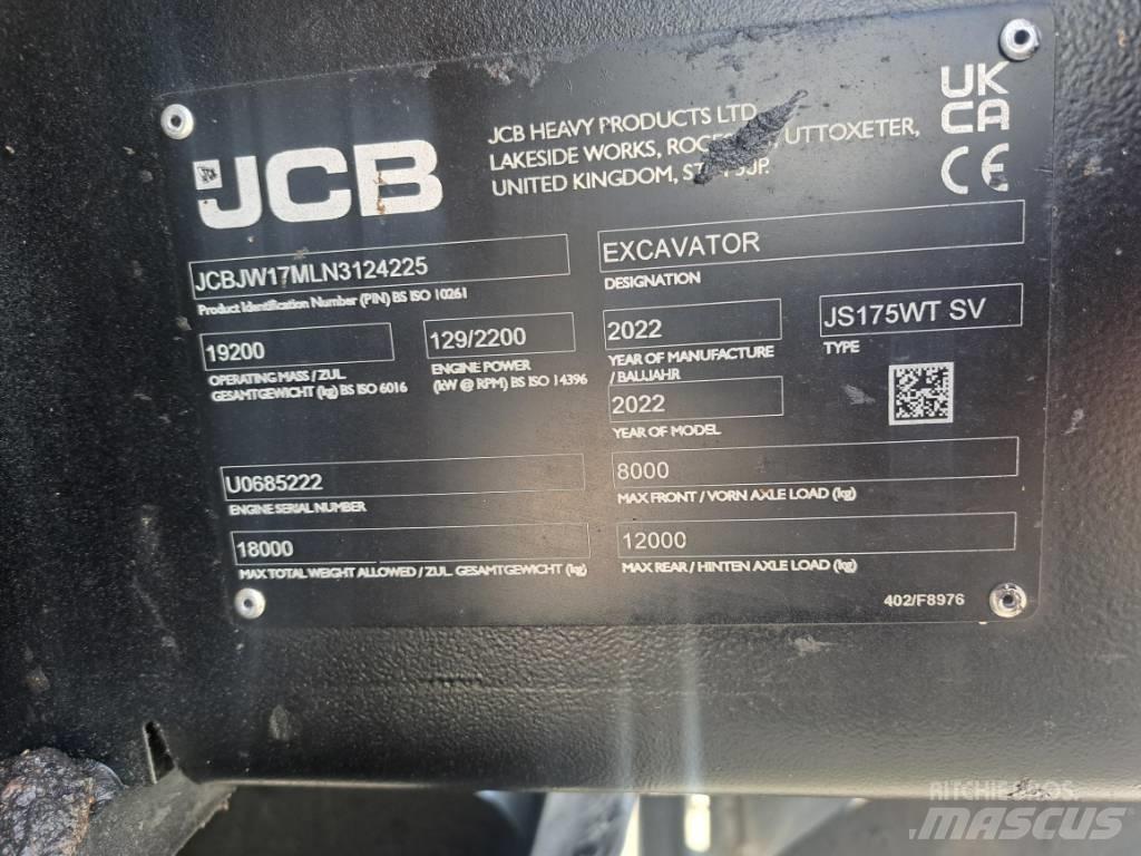 JCB JS175W TAB Колесни екскаватори