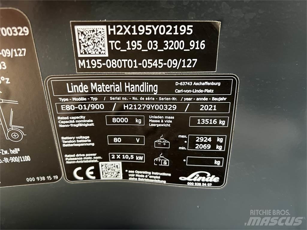 Linde E80/900 Електрически вилични кари-повдигачи