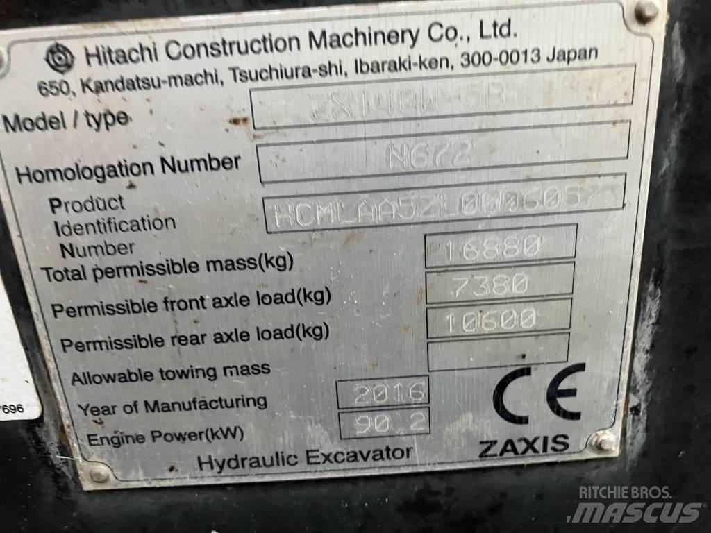 Hitachi ZX140-5B Колесни екскаватори