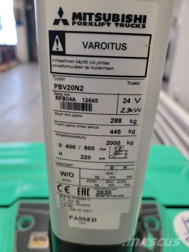 Mitsubishi PBV 20 N2 Транспалетни колички с платформи