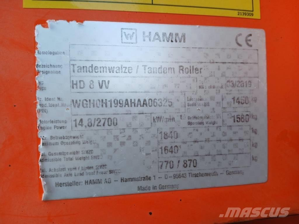 Hamm HD8 VV, Vält Двойни барабанни ролки
