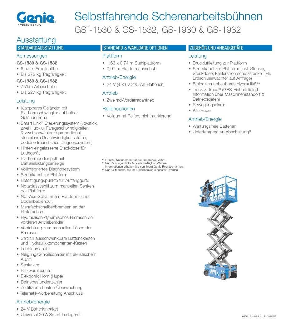Genie GS1932e Ножични работни платформи