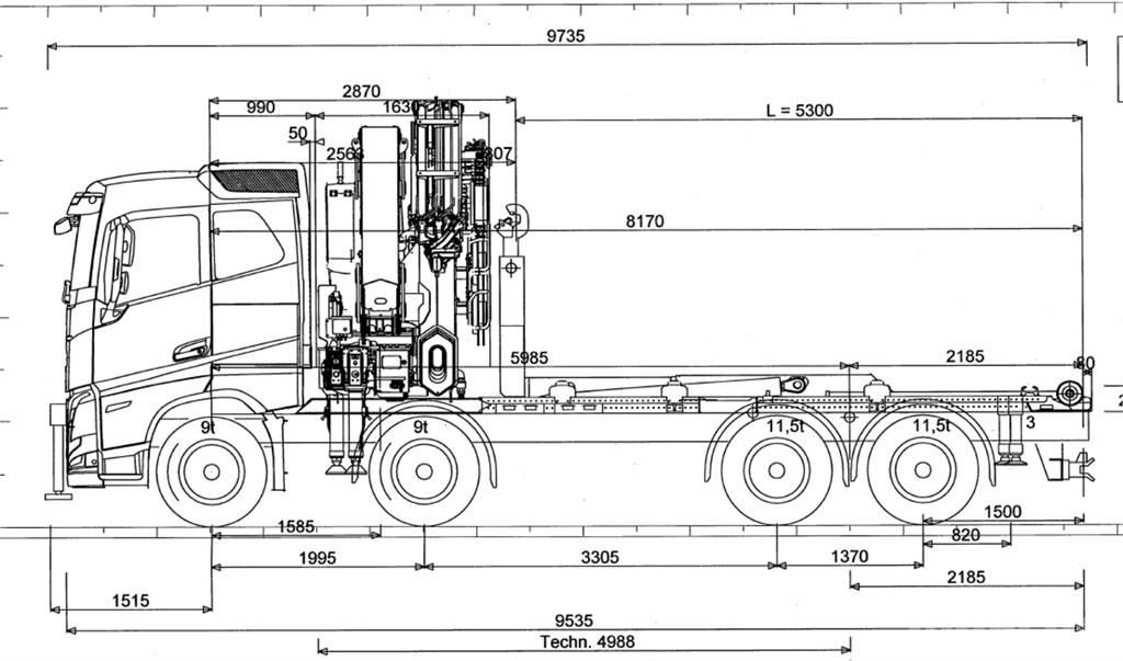 Volvo FH 540 8X4 Автокранове