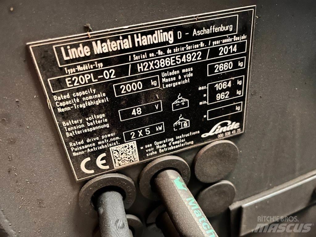 Linde E20PL-02 Електрически вилични кари-повдигачи