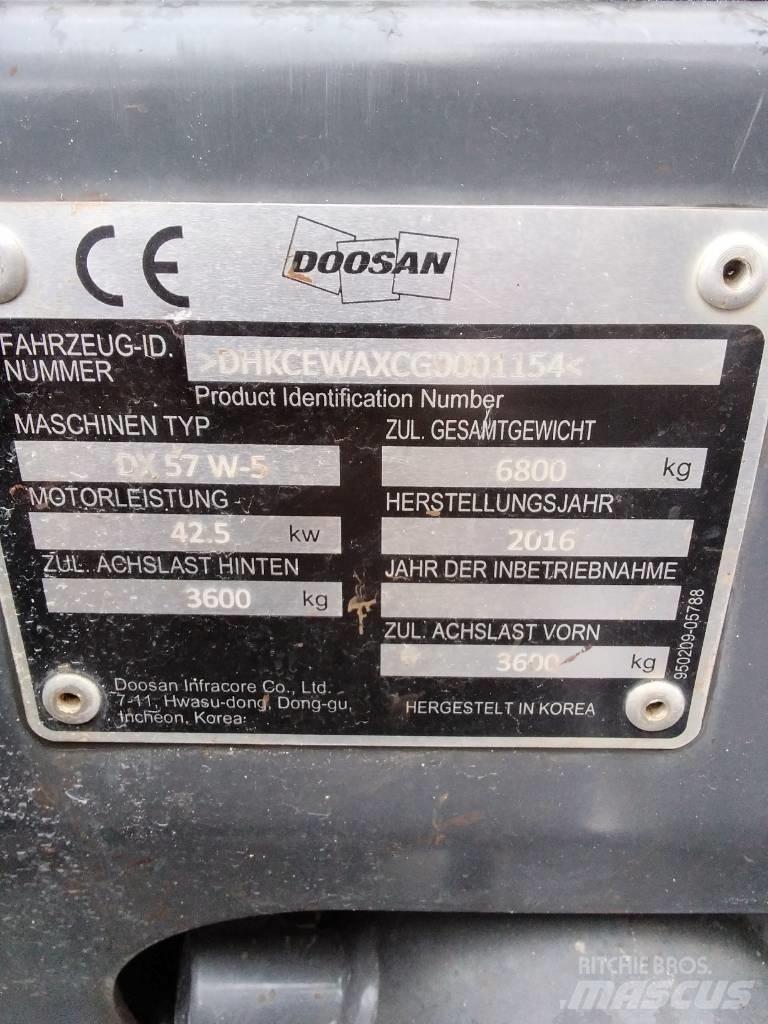Doosan DX 57 W-5 Колесни екскаватори