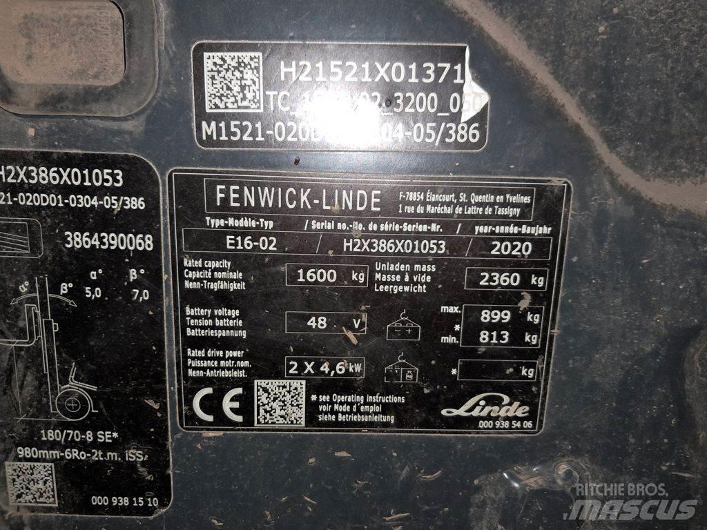 Linde E16-02 Електрически вилични кари-повдигачи