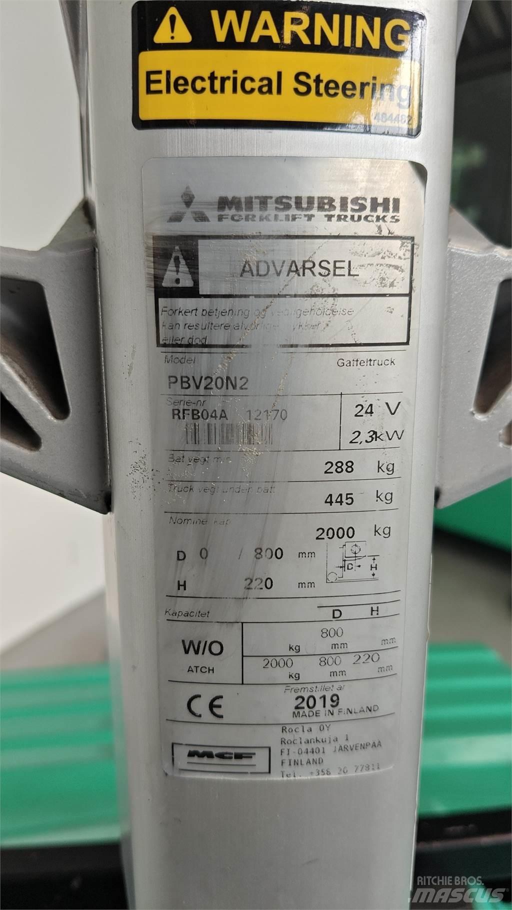 Mitsubishi PBV20N2 Вилични кари-повдигачи - други
