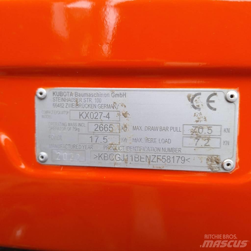 Kubota KX 027 Мини екскаватори < 7 т