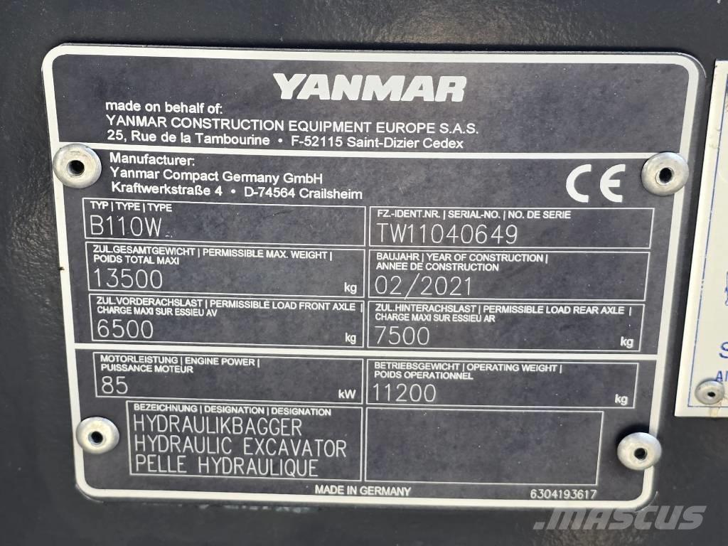 Yanmar B 110 W Колесни екскаватори