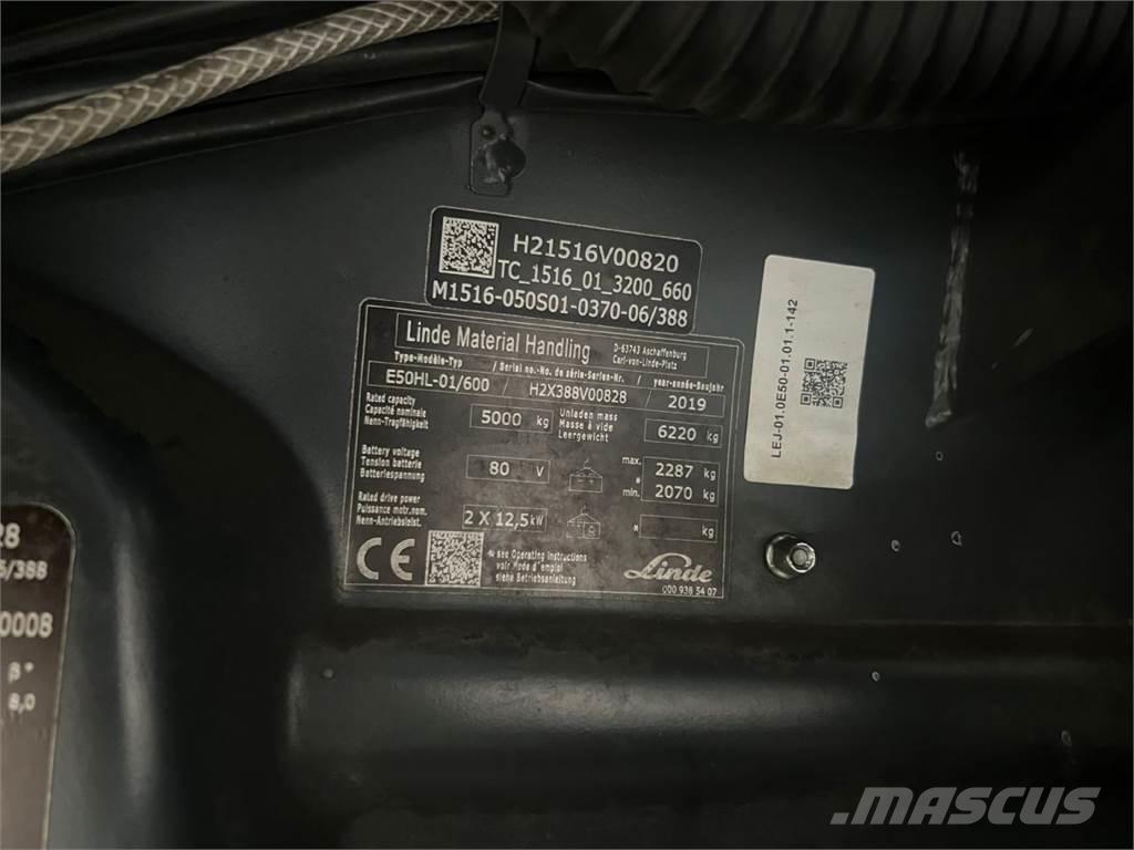 Linde E50HL-01 / 600 Електрически вилични кари-повдигачи