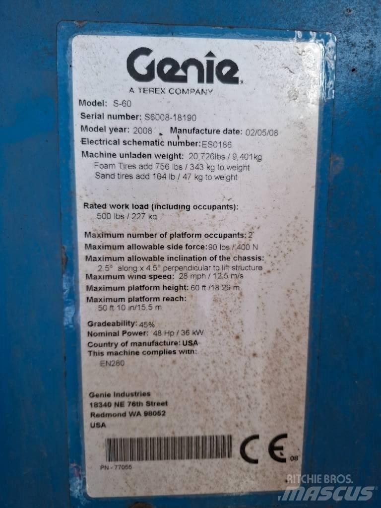 Genie S 60 Телескопични повдигачи
