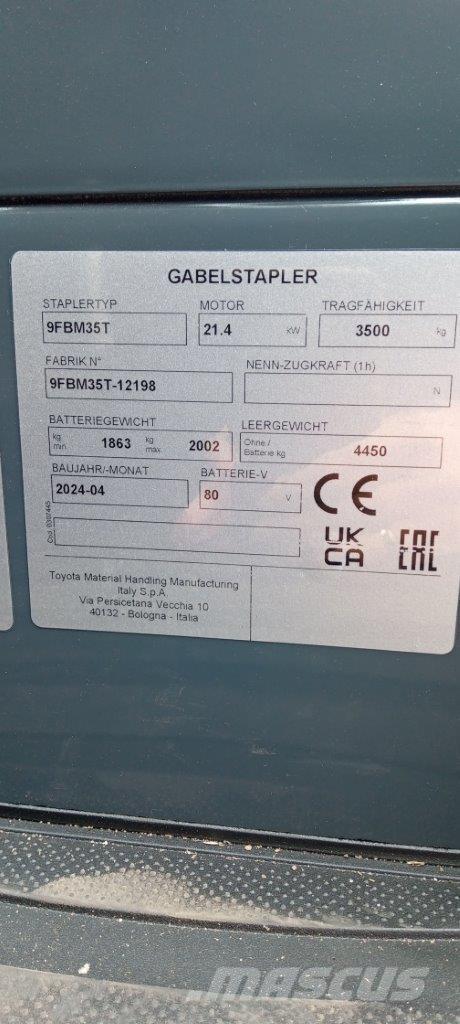Toyota 9FBM35T Електрически вилични кари-повдигачи